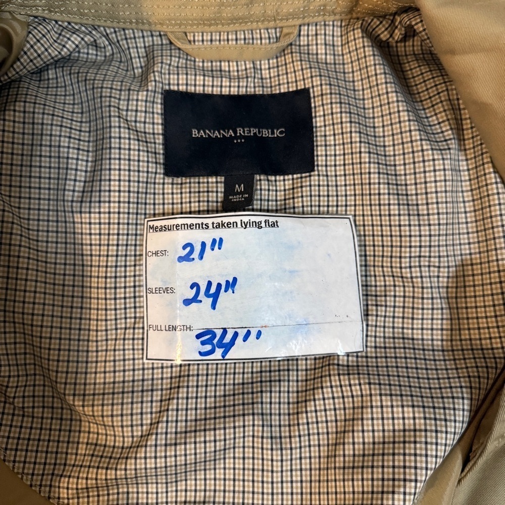 Banana Republic Men’s Water Resistant Mac Jacket - Size Medium - Picture 14 of 14